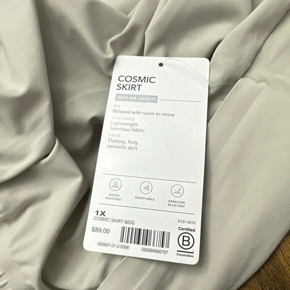 Athleta Cosmic Beige Hi-Lo Skirt Size 1X - Picture 4 of 10